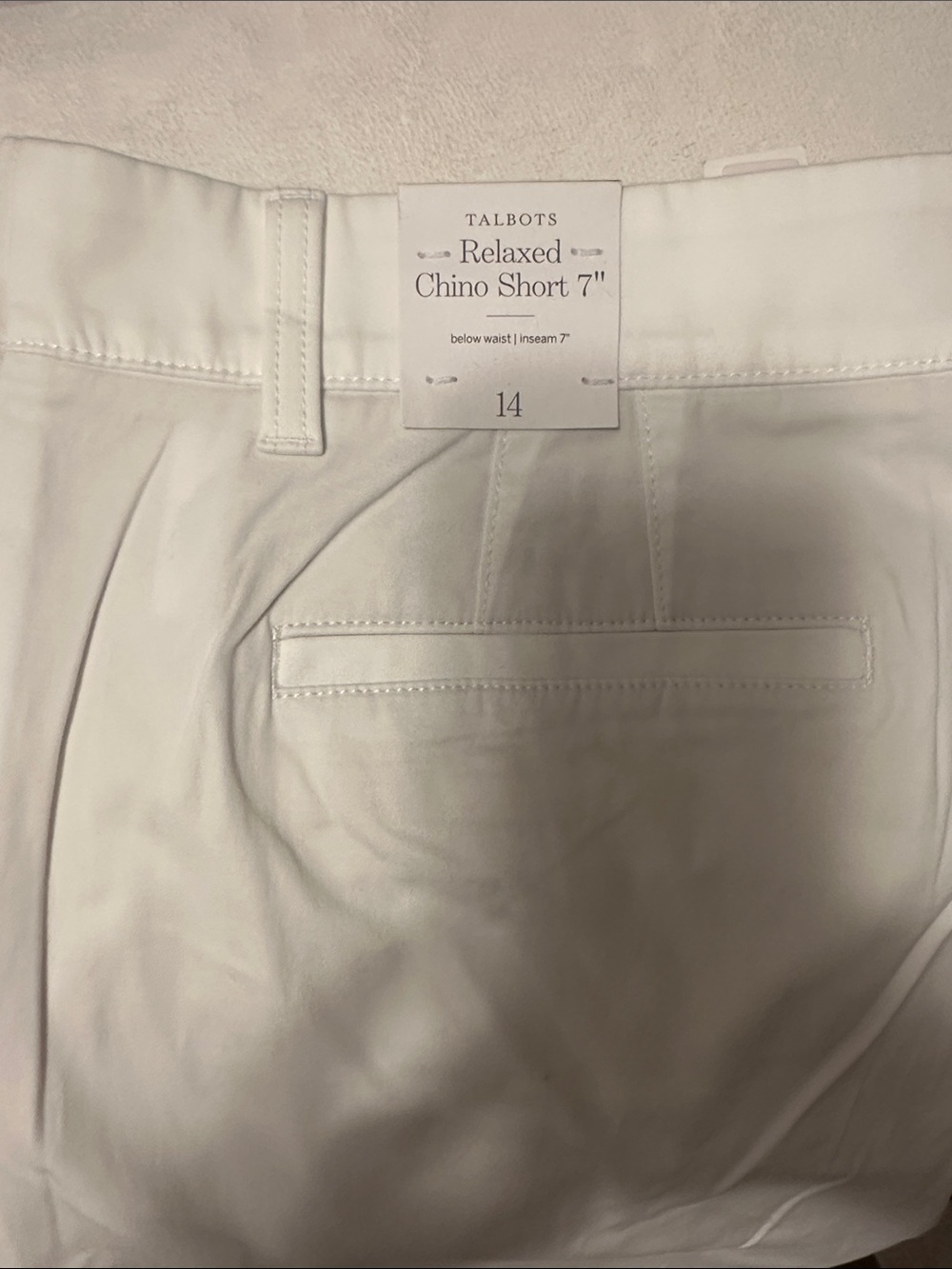 Talbots White Relaxed Chino Shorts